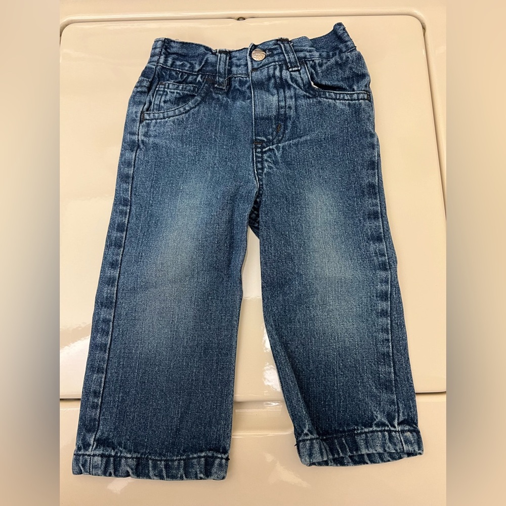 Brooklyn Girl Blue Jeans Elastic Back Waist Pull On 12mos EUC